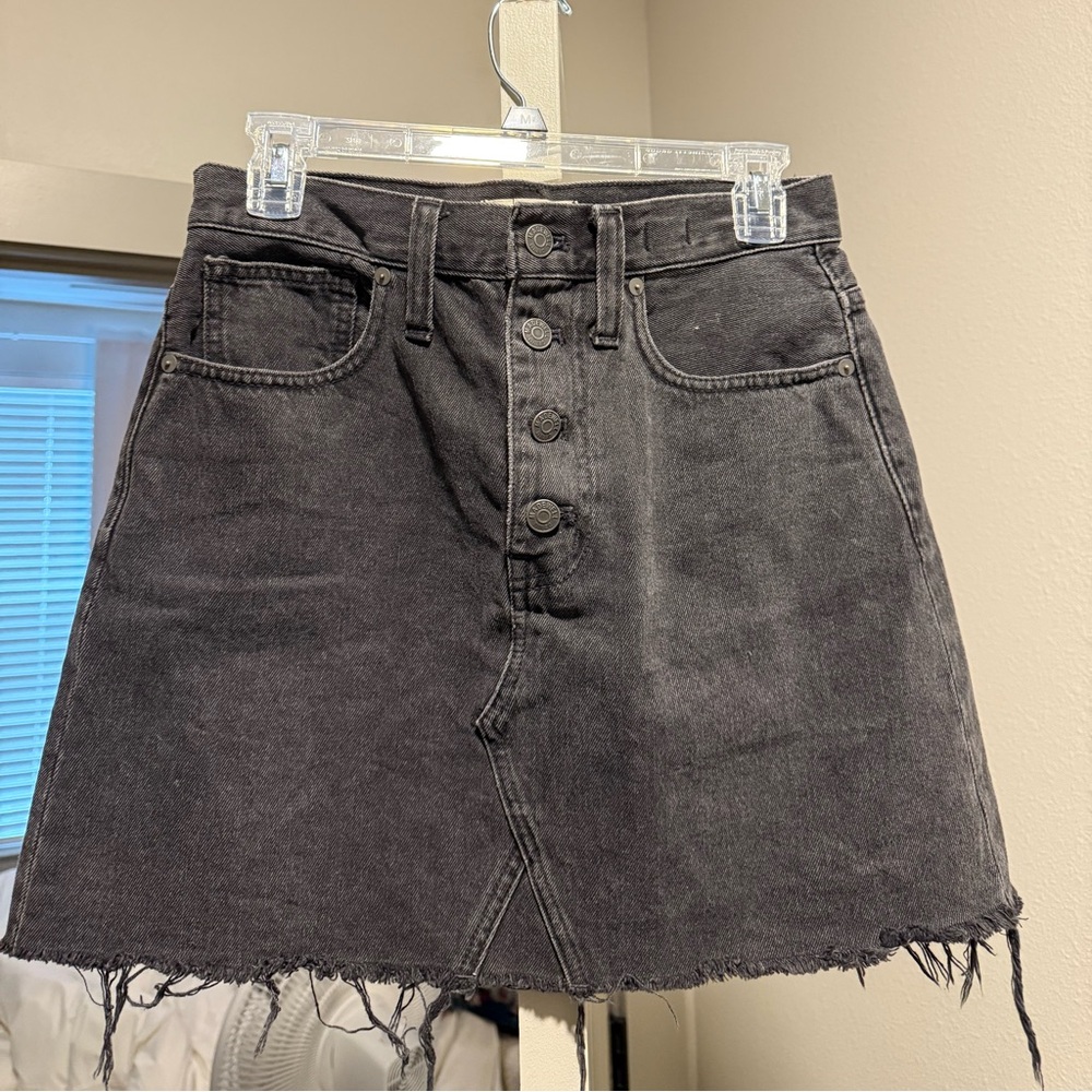 Black denim Madewell A-line jean skirt size 27